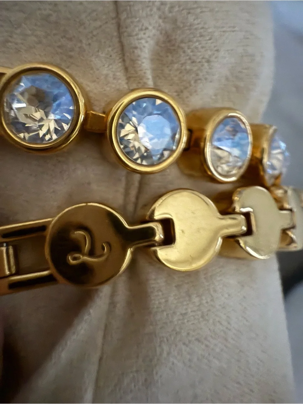 Touchstone Crystal Swarovski Golden Ice Bracelets Set of 2